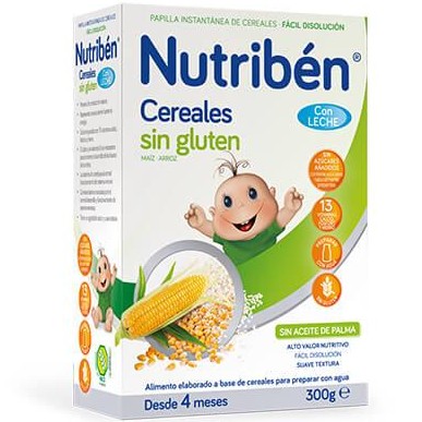 Cereales Nutribén Sin Gluten con Leche Adaptada 300gr