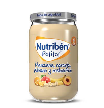 Potito Nutribén Manzana, Naranja, Plátano y Melocotón  235gr