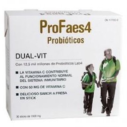 ProFaes4® Probióticos Dual Vit 30 sticks sabor fresa