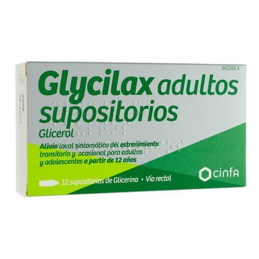 SUPOSITORIOS GLICERINA GLYCILAX ADULTOS 3.31 G 12 SUPOSITORIOS [0]