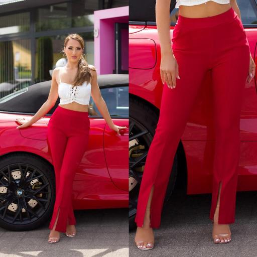 Pantalón de moda bootcut Rojo [1]