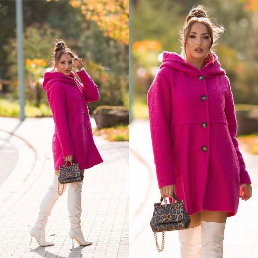 Abrigo de lana rosa [7]