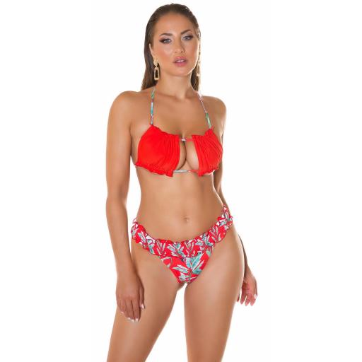 Bikini estampado floral Rojo [1]
