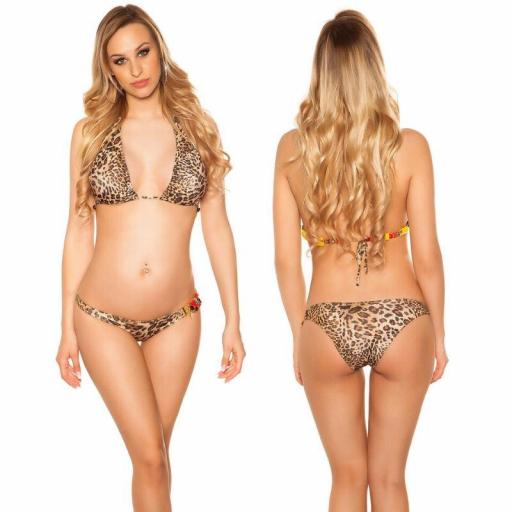 Bikini de moda con perlas leopardo [1]