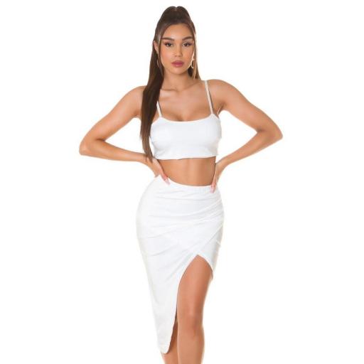 Conjunto falda y top crop blanco [4]