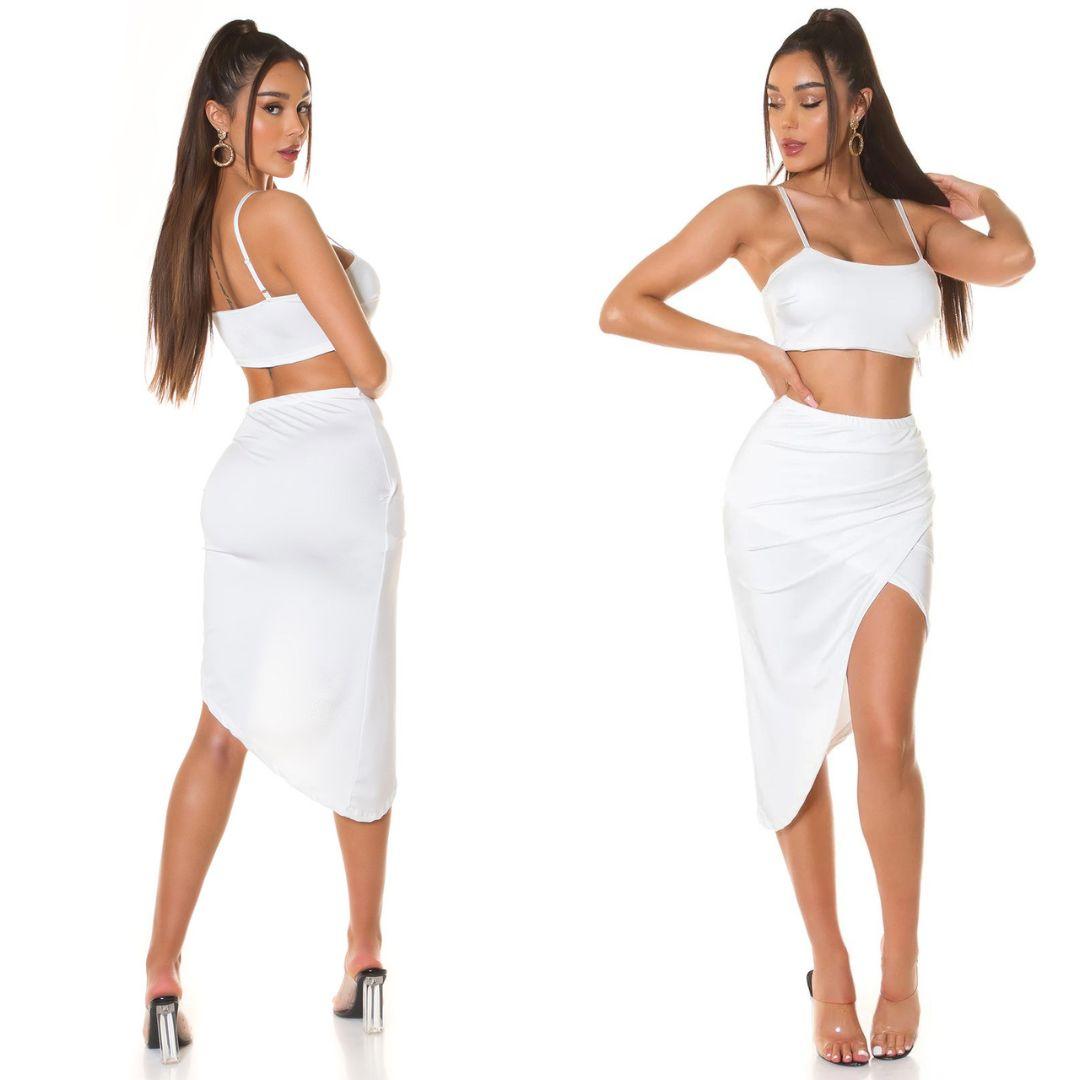 Comprar Conjunto falda y top crop blanco Moda Verano 2023