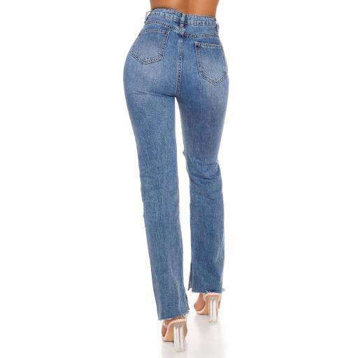 Jeans rotos ajustados de corte recto [3]
