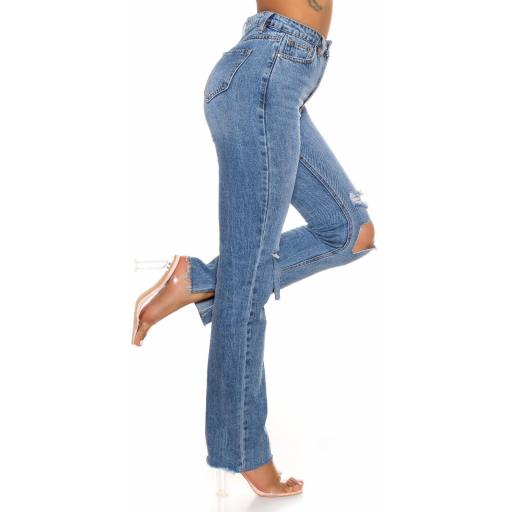 Jeans rotos ajustados de corte recto [5]