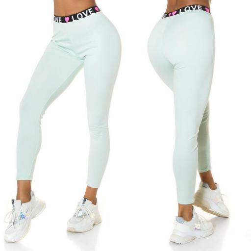 Leggings cintura alta GYM Love Menta [2]