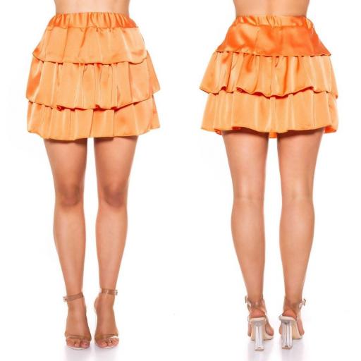 Minifalda satinada naranja [1]