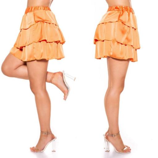 Minifalda satinada naranja [2]
