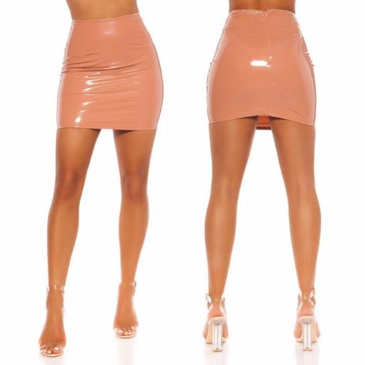 Minifalda latex rosa [2]