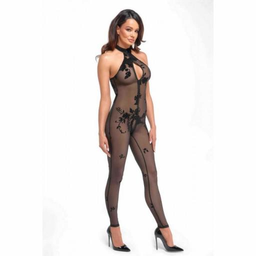 Mono negro halter de malla flocada [1]