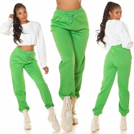 Pantalón Joggers cintura alta verde