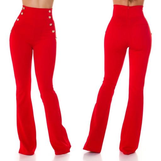 Pantalón Acampanado de moda Rojo [1]