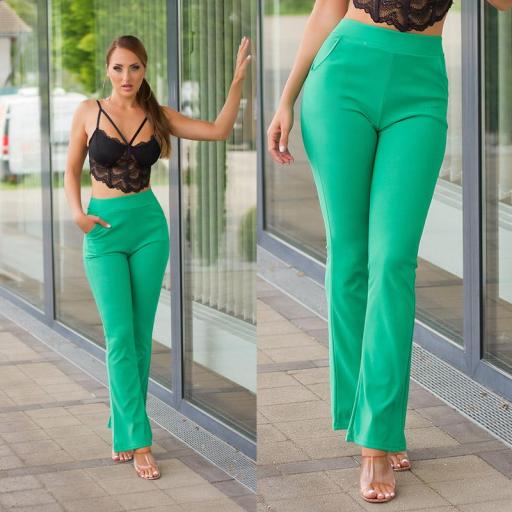 Moda Pantalón Acampanado Verde [1]