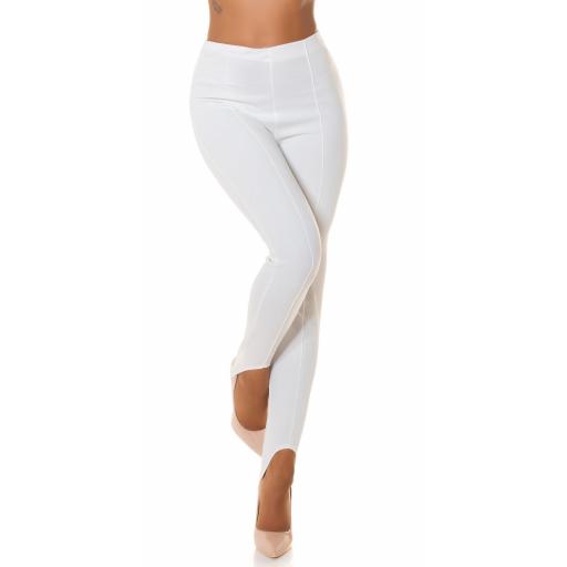 Pantalón ajustado cintura alta blanco [6]