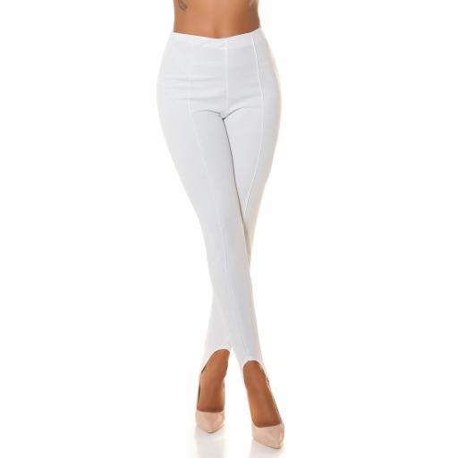 Pantalón ajustado cintura alta blanco [1]