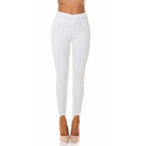 Pantalón ajustado cintura alta blanco [4]