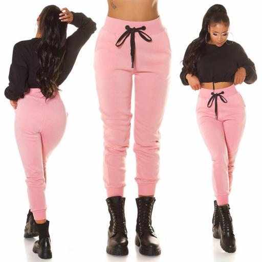 Pantalón cintura alta deportivo rosa