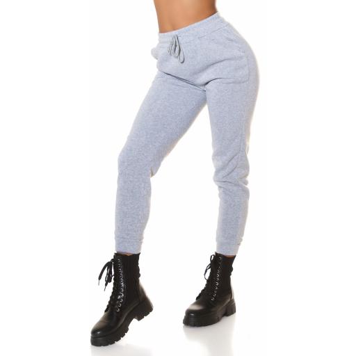 Pantalón de cintura alta sport gris [2]