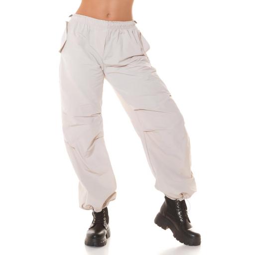 Pantalón oversize de moda mujer beige [3]