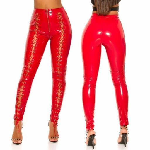 Pantalón ajustado latex rojo [3]