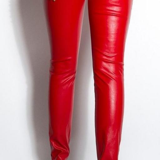 Pantalones ajustados cuero rojo Kate [3]