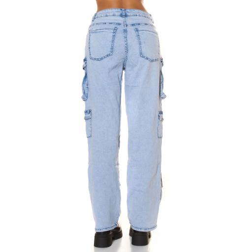 Pantalones vaqueros Cargo en Denim Claro [1]