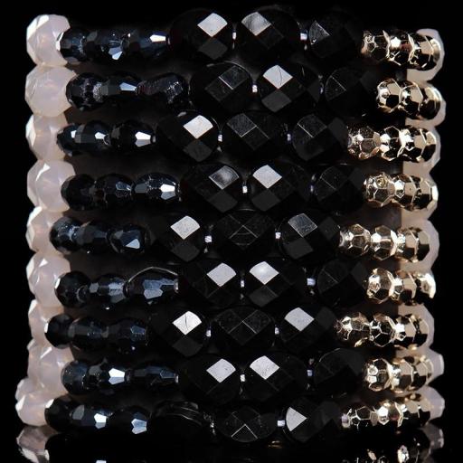 Pulsera de diferentes perlas negro [2]