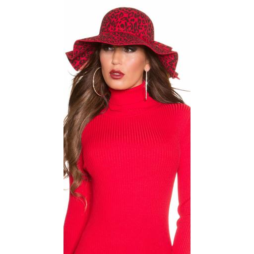 Sombrero animal print rojo