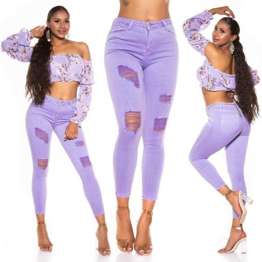 Jeans pitillo púrpura   [3]