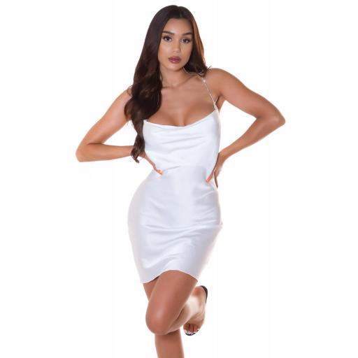  Vestido corto espalda desnuda Blanco [4]