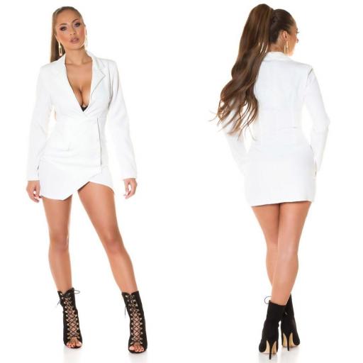 Vestido chaqueta ajustado Blanco [1]