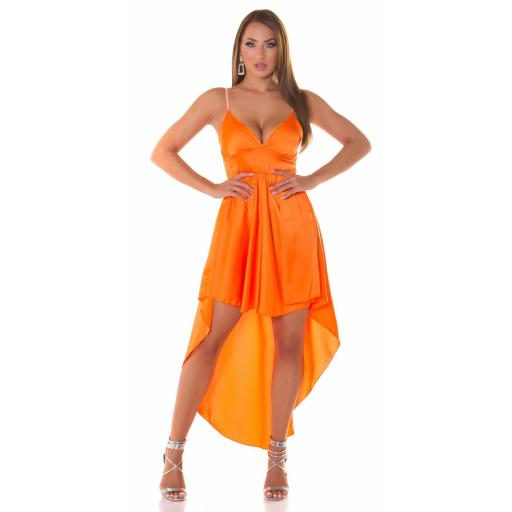 Vestido tejido satinado de moda Naranja [7]