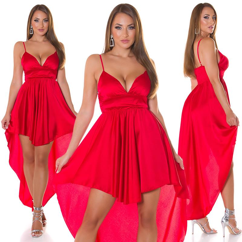 Vestido elegante satinado de moda Rojo