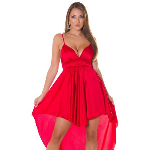 Vestido elegante satinado de moda Rojo [7]