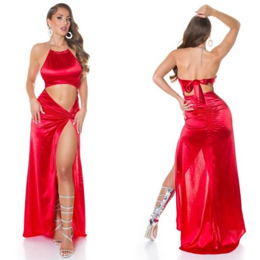  Vestido largo de noche Sexy Rojo [1]