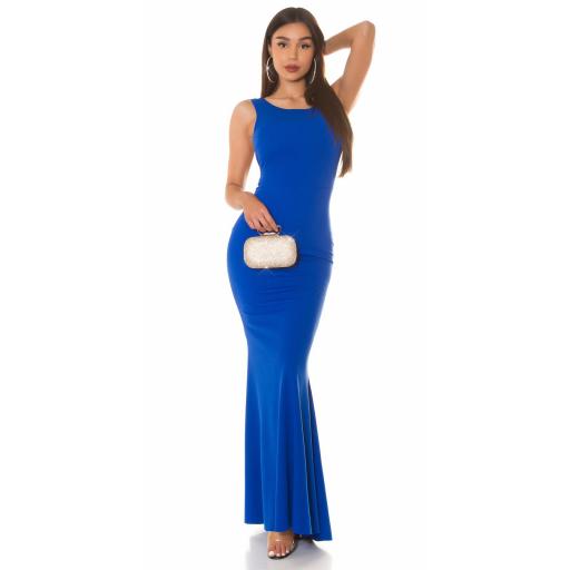 Vestido largo azul elegante [5]
