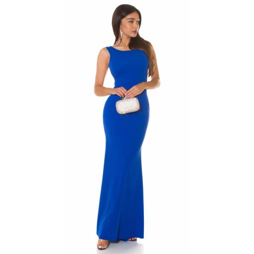 Vestido largo azul elegante [2]