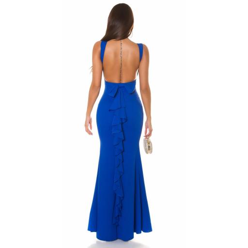 Vestido largo azul elegante [4]
