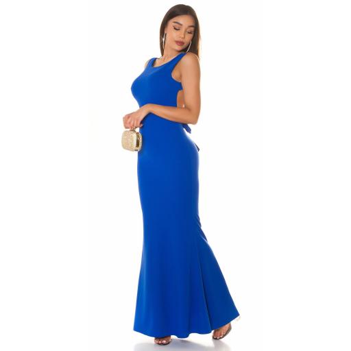 Vestido largo azul elegante [3]