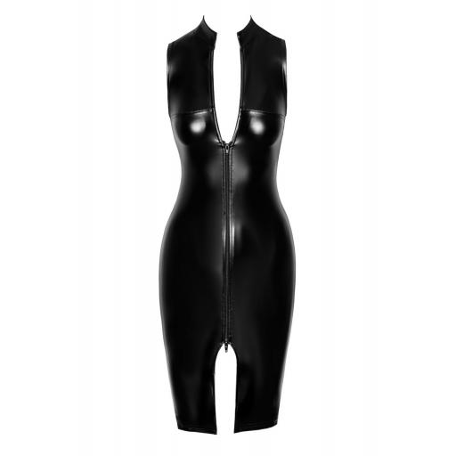 Vestido midi negro cremallera frontal [5]