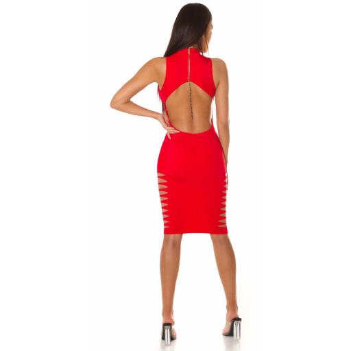 Vestido ajustado con aberturas rojo [3]