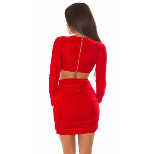 Vestido ajustado velvet rojo [2]