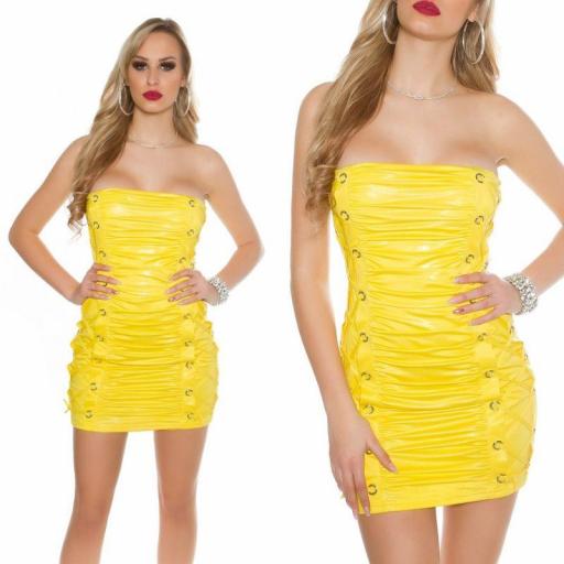 Vestido corto ajustado Sylvette amarillo [3]