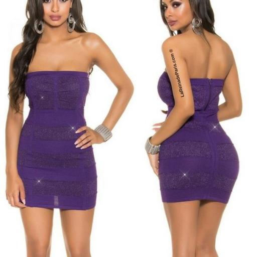 Mini vestido tejido de Lurex Purpura [1]