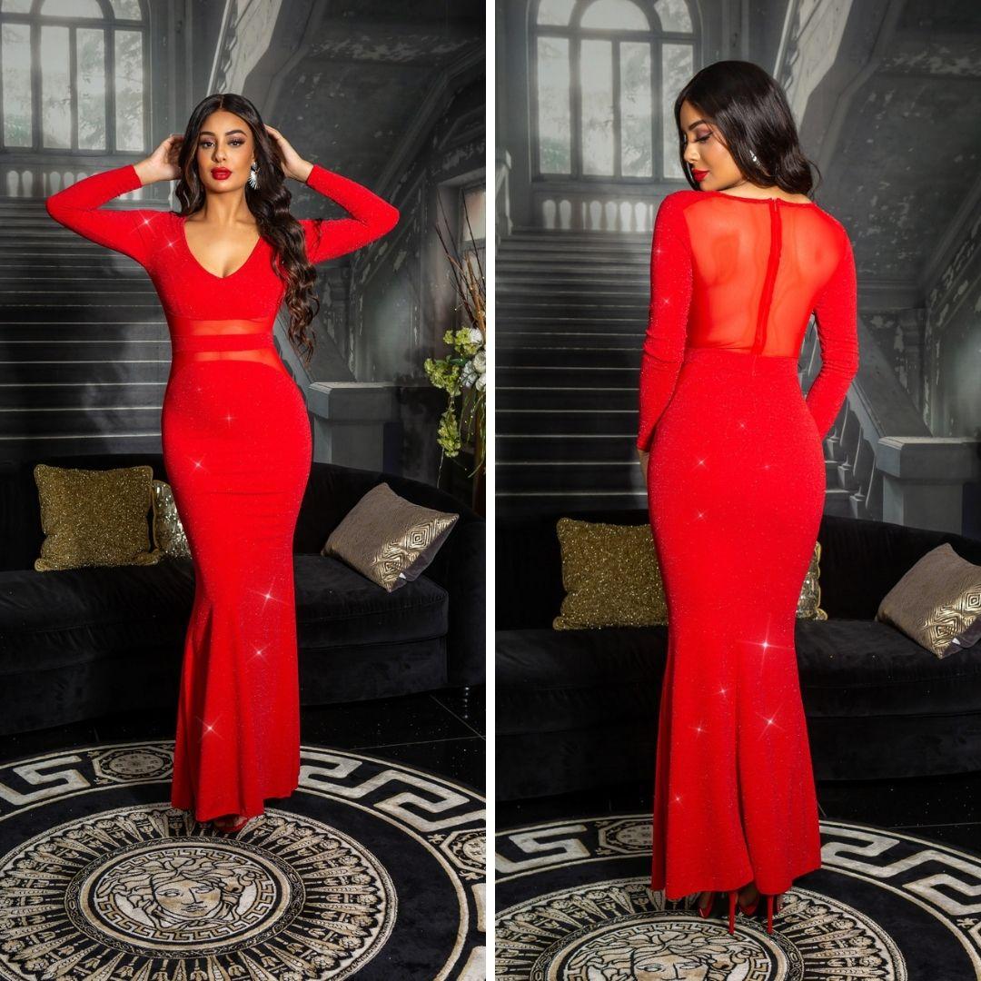 Comprar Outfit de noche vestido largo rojo Vestidos largos fiesta