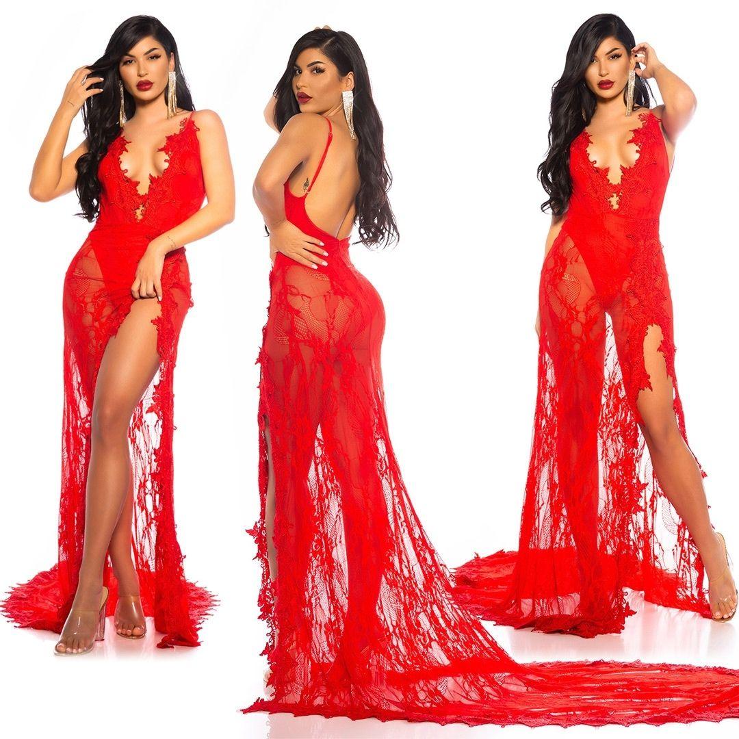 Comprar Vestido largo seductor rojo Vestidos largos
