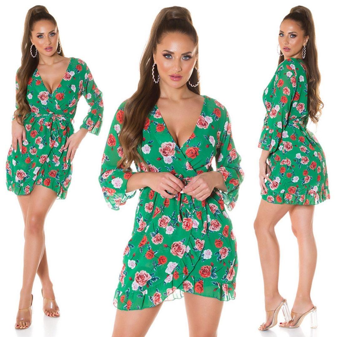Comprar Vestido floral moda verano 2023 Verde Moda Verano 2023